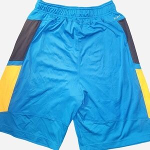 Blue and Yellow Men's Athletic Shorts
